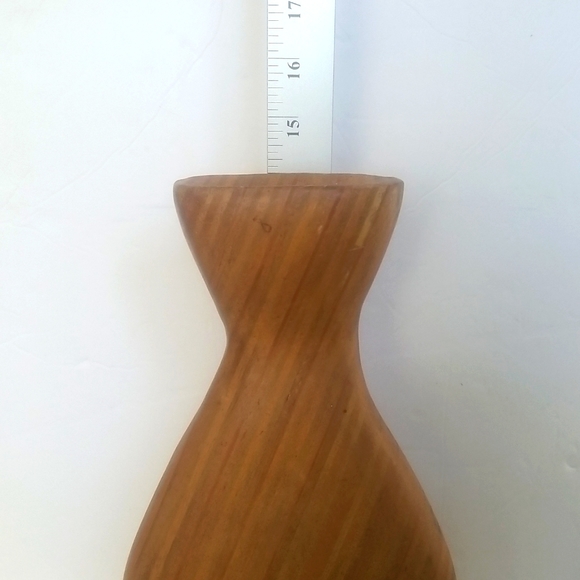 HANDMADE Wooden Tribal Tall Vase - Picture 8 of 9
